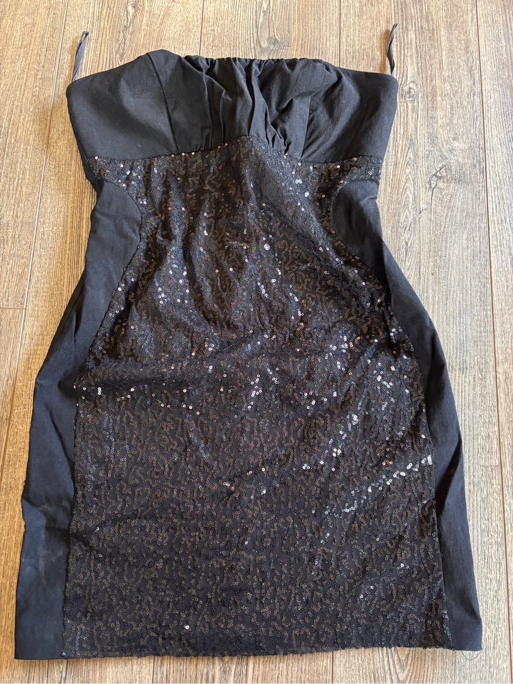Ruby Rox Black Sequin Strapless Mini Dress